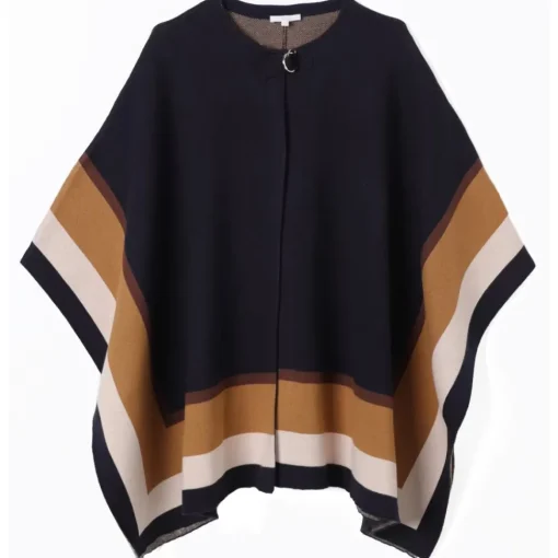 Chlo\u00e9 Chloé - Kids Navy Blue Logo Knitted Cape - Chloé Exclusive Luxury Collection - Avvenice^ Jackets