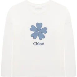 Chlo\u00e9 Chloé - Kids Off-White Long Sleeves T-Shirt - Chloé Exclusive Luxury Collection - Avvenice