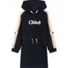 Chlo\u00e9 Chloé - Navy Blue and Multicolour Appliqué Logo Dress - Chloé Exclusive Luxury Collection - Avvenice^ Dresses
