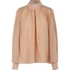 Chlo\u00e9 Chloé - Sand Brown Boxy Blouse - Chloé Exclusive Luxury Collection - Avvenice^ Shirts