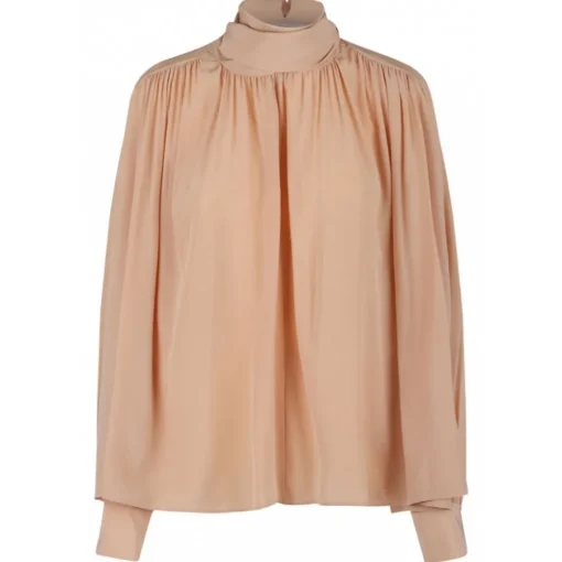 Chlo\u00e9 Chloé - Sand Brown Boxy Blouse - Chloé Exclusive Luxury Collection - Avvenice^ Shirts