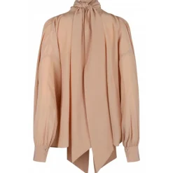 Chlo\u00e9 Chloé - Sand Brown Boxy Blouse - Chloé Exclusive Luxury Collection - Avvenice^ Shirts