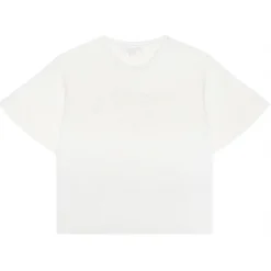 Chlo\u00e9 Chloé - White Embroidered Carved Logo T-Shirt - Chloé Exclusive Luxury Collection - Avvenice^ T-shirt