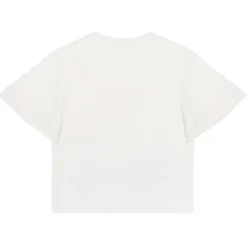 Chlo\u00e9 Chloé - White Embroidered Carved Logo T-Shirt - Chloé Exclusive Luxury Collection - Avvenice^ T-shirt