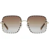 Chlo\u00e9 Eyewear Chloé - Willow Square Sunglasses in Bio-Acetate - Dark Havana Khaki - Chloé Eyewear - Avvenice