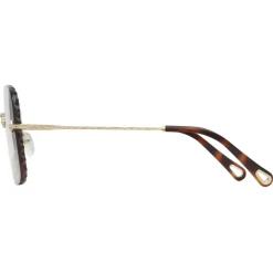 Chlo\u00e9 Eyewear Chloé - Willow Square Sunglasses in Bio-Acetate - Dark Havana Khaki - Chloé Eyewear - Avvenice