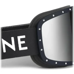 C\u00e9line Eyewear Céline - Celine Ski Mask in Plastic with Metal Studs & Mirror Lenses - Black - Sunglasses - Céline Eyewear - Avvenice