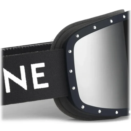 C\u00e9line Eyewear Céline - Celine Ski Mask in Plastic with Metal Studs & Mirror Lenses - Black - Sunglasses - Céline Eyewear - Avvenice