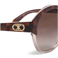 C\u00e9line Eyewear Céline - Maillon Triomphe 01 Sunglasses in Acetate - Havana Transparent Grey - Sunglasses - Céline Eyewear - Avvenice
