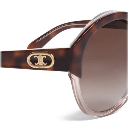 C\u00e9line Eyewear Céline - Maillon Triomphe 01 Sunglasses in Acetate - Havana Transparent Grey - Sunglasses - Céline Eyewear - Avvenice