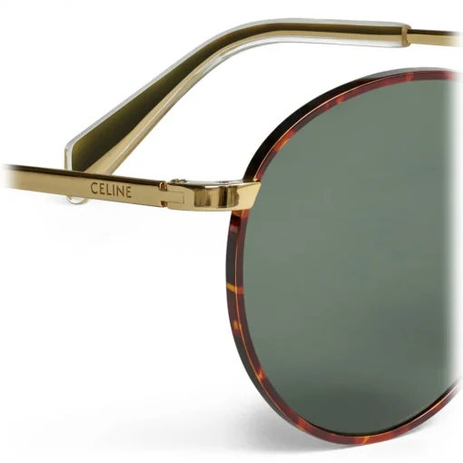 C\u00e9line Eyewear Céline - Metal Frame 06 Sunglasses in Metal - Havana Green - Sunglasses - Céline Eyewear - Avvenice