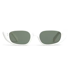 C\u00e9line Eyewear Céline - Oval Cay-Eye Sunglasses in Acetate - White - Sunglasses - Céline Eyewear - Avvenice