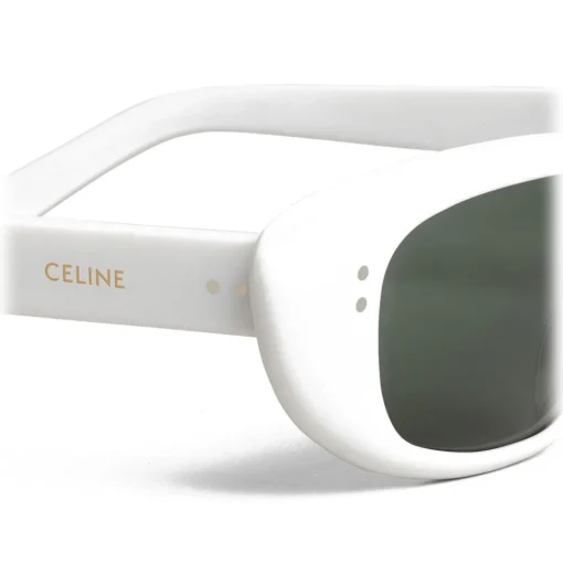 C\u00e9line Eyewear Céline - Oval Cay-Eye Sunglasses in Acetate - White - Sunglasses - Céline Eyewear - Avvenice