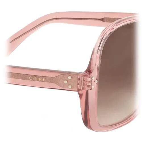 C\u00e9line Eyewear Céline - Oversized S158 Sunglasses in Acetate - Transparent Rose - Sunglasses - Céline Eyewear - Avvenice