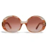 C\u00e9line Eyewear Céline - Round Sunglasses in Acetate - Striped Orange Havana - Sunglasses - Céline Eyewear - Avvenice