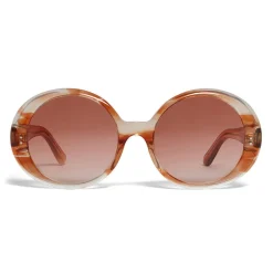 C\u00e9line Eyewear Céline - Round Sunglasses in Acetate - Striped Orange Havana - Sunglasses - Céline Eyewear - Avvenice