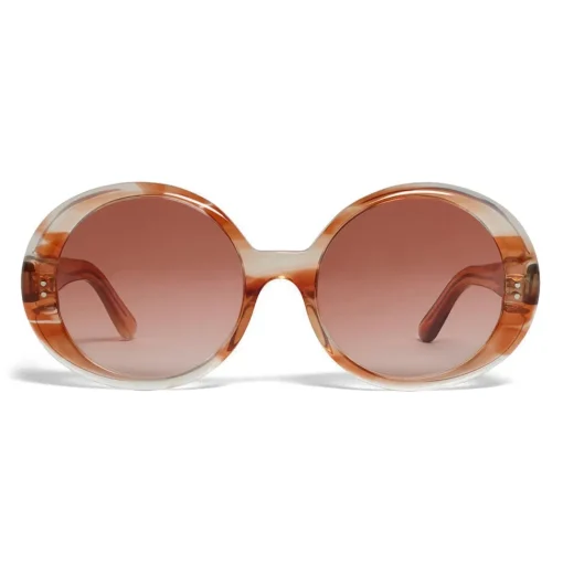 C\u00e9line Eyewear Céline - Round Sunglasses in Acetate - Striped Orange Havana - Sunglasses - Céline Eyewear - Avvenice