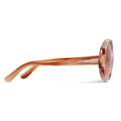 C\u00e9line Eyewear Céline - Round Sunglasses in Acetate - Striped Orange Havana - Sunglasses - Céline Eyewear - Avvenice