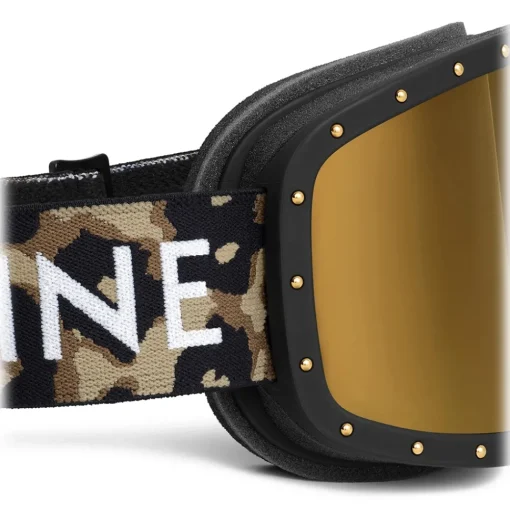 C\u00e9line Eyewear Céline - Ski Mask in Plastic with Metal Studs & Mirror Lenses - Leopard - Sunglasses - Céline Eyewear - Avvenice