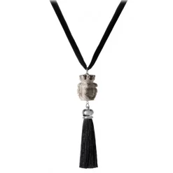 Coffarte - Double Mori 3D Necklace - Black - Sicilian Artisan Necklace in Ceramic - Luxury High Quality Handcraft Necklace - Avvenice^ Necklaces