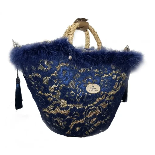 Coffarte - Medium Aisha Coffa in Winter Gray Lace - Sicilian Artisan Handbag - Sicilian Coffa - Luxury High Quality Handicraft - Avvenice^ Bags