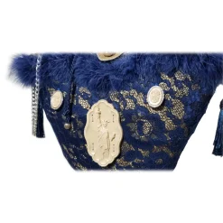 Coffarte - Medium Aisha Coffa in Winter Gray Lace - Sicilian Artisan Handbag - Sicilian Coffa - Luxury High Quality Handicraft - Avvenice^ Bags