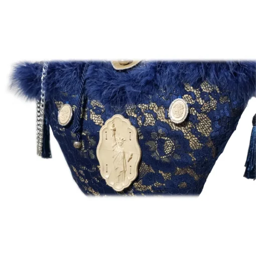 Coffarte - Medium Aisha Coffa in Winter Gray Lace - Sicilian Artisan Handbag - Sicilian Coffa - Luxury High Quality Handicraft - Avvenice^ Bags