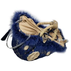 Coffarte - Medium Aisha Coffa in Winter Gray Lace - Sicilian Artisan Handbag - Sicilian Coffa - Luxury High Quality Handicraft - Avvenice^ Bags