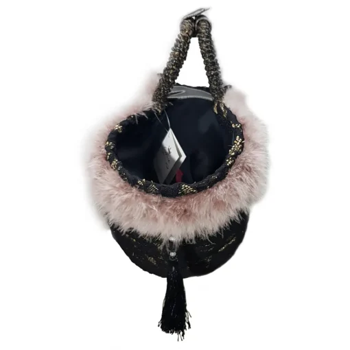 Coffarte - Medium Black Lace Coffa - Sicilian Artisan Handbag - Sicilian Coffa - Luxury High Quality Handicraft - Avvenice^ Bags