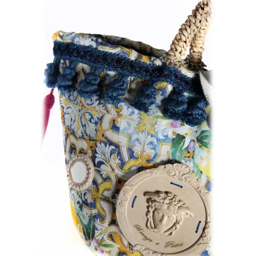 Coffarte - Medium Lemon Coffa - Sicilian Artisan Handbag - Sicilian Coffa - Luxury High Quality Handicraft Bag - Avvenice^ Bags