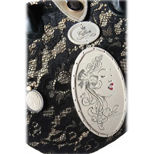 Coffarte - Medium Modern Woman Black Coffa - Sicilian Artisan Handbag - Sicilian Coffa - Luxury High Quality Handicraft Bag - Avvenice^ Bags