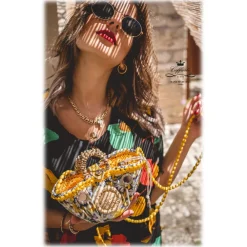 Coffarte - Pochette Sun Coffa - Jewelry - Sicilian Artisan Handbag - Sicilian Coffa - Luxury High Quality Handicraft Bag - Avvenice^ Bags