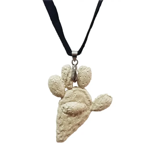Coffarte - Prickly Pear Necklace - Sicilian Artisan Necklace in Ceramic - Luxury High Quality Handcraft Necklace - Avvenice