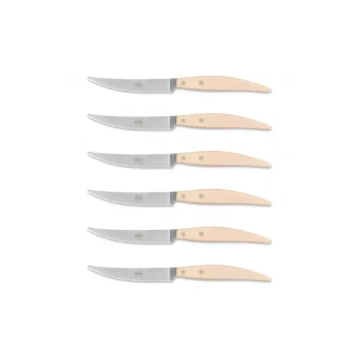 Coltellerie Berti - 1895 - Polychrome 6 Table Knives - N. 8052 - Exclusive Artisan Knives - Handmade in Italy - Avvenice