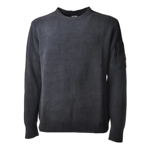 C.P. Company - Chenille Crewneck Pullover - Blue - Sweater - Luxury Exclusive Collection - Avvenice^ Knitwears