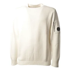 C.P. Company - Chenille Crewneck Pullover - White - Sweater - Luxury Exclusive Collection - Avvenice