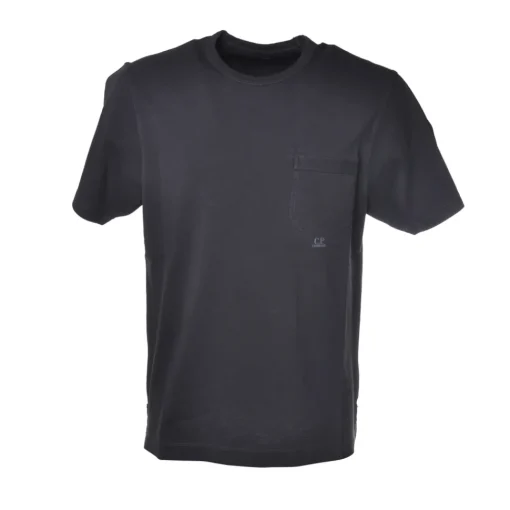C.P. Company - Crewneck T-Shirt with Maxi Pocket - Blue - Luxury Exclusive Collection - Avvenice^ T-shirt