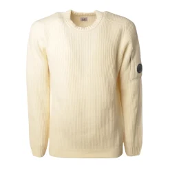 C.P. Company - Long Sleeve Crewneck Sweater - Cream - Sweater - Luxury Exclusive Collection - Avvenice^ Knitwears