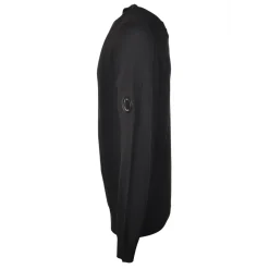 C.P. Company - Long Sleeve Crewneck Cotton Sweater - Black - Pullover - Luxury Exclusive Collection - Avvenice^ Knitwears