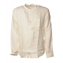 C.P. Company - Mandarin Collar Shirt - White - Luxury Exclusive Collection - Avvenice^ Shirts