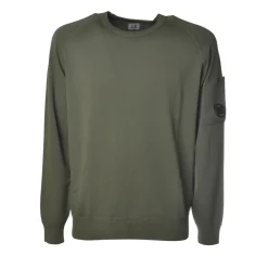C.P. Company - Pullover Made of Cotton Crepe - Green - Sweater - Luxury Exclusive Collection - Avvenice^ Knitwears