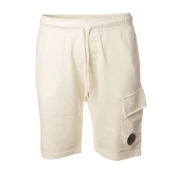 C.P. Company - Sweatshirt Bermuda with Pocket - White - Trousers - Luxury Exclusive Collection - Avvenice^ Trousers