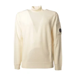C.P. Company - Turtleneck Sweater with Seamed Sleeve - Cream - Sweater - Luxury Exclusive Collection - Avvenice^ Knitwears