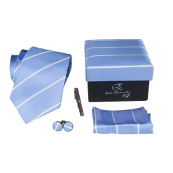 Coffret Cravates E.G. Cravates E.G. - Single Stripe Tie - Sky Blue - Avvenice