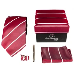 Coffret Cravates E.G. Cravates E.G. - Single Stripe Tie - Cardinal Red - Avvenice^ Ties & Bow Ties