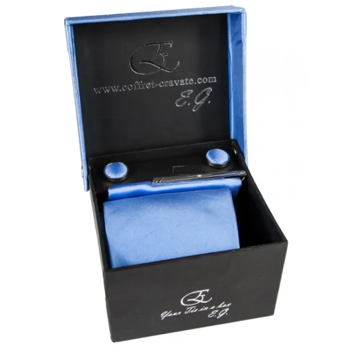 Coffret Cravates E.G. Cravates E.G. - Solid Satin Tie - Royal Blue - Avvenice^ Ties & Bow Ties