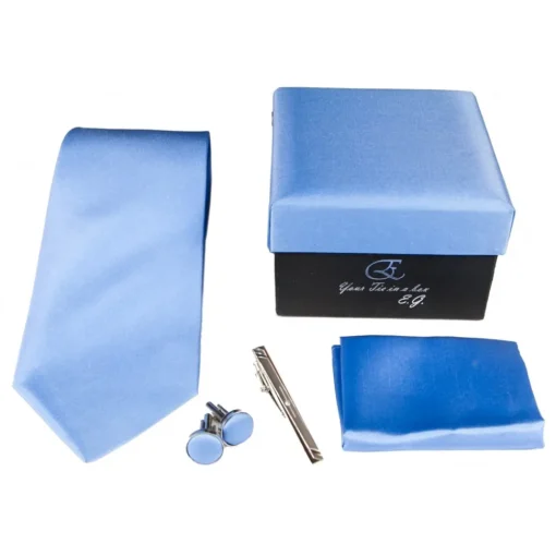 Coffret Cravates E.G. Cravates E.G. - Solid Satin Tie - Royal Blue - Avvenice^ Ties & Bow Ties