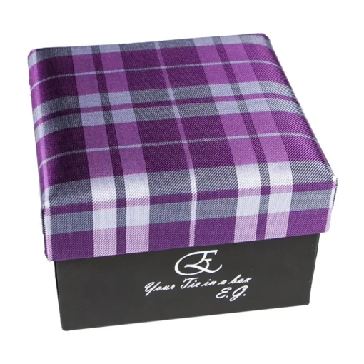 Coffret Cravates E.G. Cravates E.G. - Tartan Tie - Magenta Rose - Avvenice^ Ties & Bow Ties
