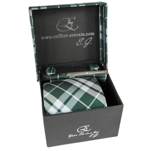 Coffret Cravates E.G. Cravates E.G. - Tartan Tie - Green - Avvenice