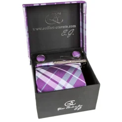 Coffret Cravates E.G. Cravates E.G. - Tartan Tie - Magenta Rose - Avvenice^ Ties & Bow Ties
